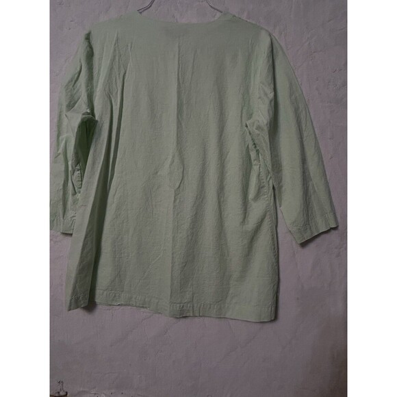 Brooks Brothers Women's Linen Blend Tunic Top Light Green 3/4 Sleeve Size XL - Picture 2 of 10